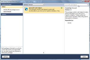 Adicionando WebHelpers com NuGet ASP.NET MVC 3