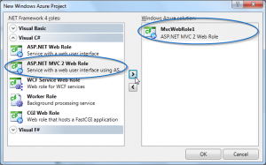 Adicionando Web Role MVC ao projeto Windows Azure