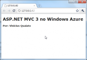 Aplicação ASP.NET MVC 3 rodando no Azure