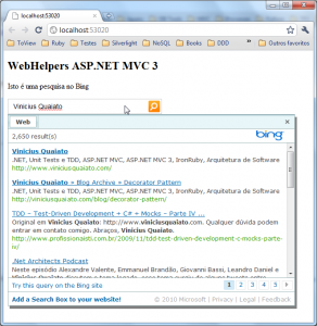 Bing helper no ASP.NET MVC 3