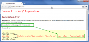 Compilation Error html helper css class