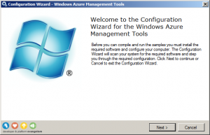 Configuration Wizard - Windows Azure Management Tools