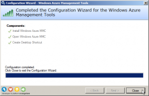 Configuration Wizard - Windows Azure Management Tools