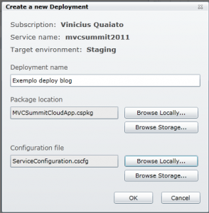 Criando deploy windows azure portal