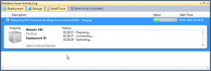 Deploy do Windows Azure sendo feito pelo Visual Studio