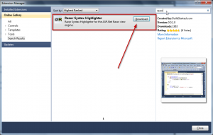 Instalando Razor Syntax Highlighter