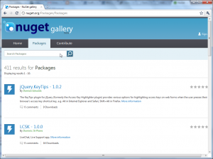 NuGet Gallery listagem de pacotes