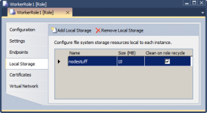 Local Storage para arquivos do nodejs