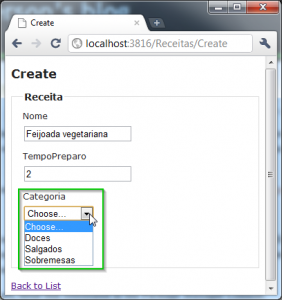 MVC Scaffolding view com relacionamento