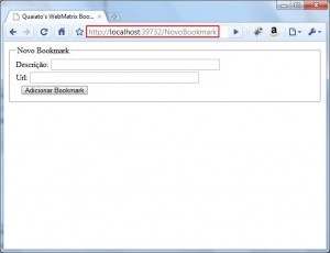 WebMatrix - novo bookmark
