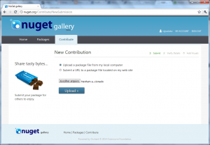 NuGet Gallery enviando pacote