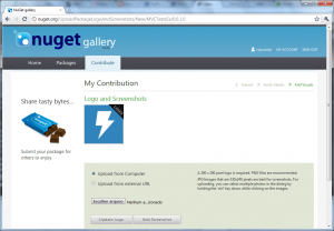 NuGet Gallery escolhendo imagem para o pacote