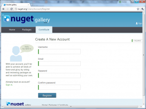 NuGet Gallery registro