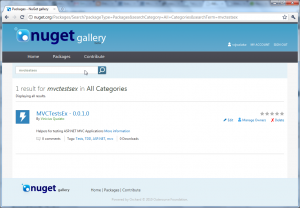 Pacote aparecendo na NuGet Gallery