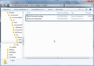 Pacote deploy Windows Azure gerado pelo VS2010