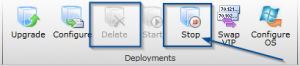 Parando e excluindo instancia role Windows Azure portal