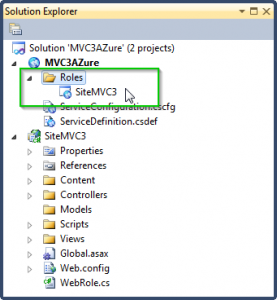 Projeto ASP.NET MVC 3 configurado como Web Role no Azure