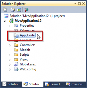 Criar pasta App_Code para usar Razor helpers