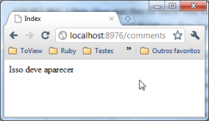 Resultado de view com Razor e comentarios