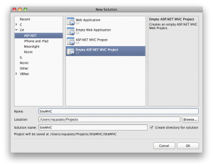 Criando projecto ASP.NET MVC no Mono com MonoDevelop