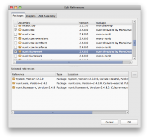 Adicionando referências do NUnit no MonoDevelop