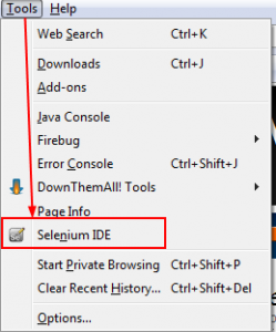 Selenium IDE instalado