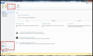 WebMatrix - Área de Trabalho