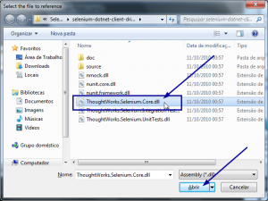 Adicionando referencia para o Selenium RC