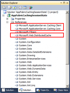 adicionando referencias Windows Azure AppFabric Caching