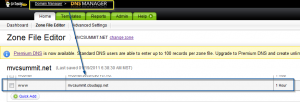 Criando entrada CNAME para www