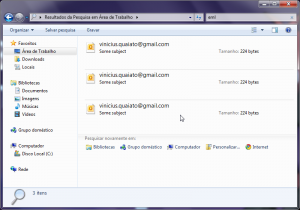 Emails enviados para diretório