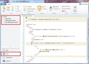 WebMatrix - Adicionando arquivos 