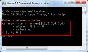 Linq no CSharpREPL