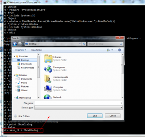 Save File Dialog em WPF com IronRuby