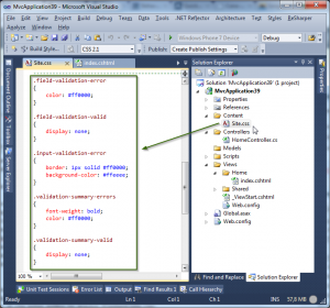 Site.css criado pelo Visual Studio