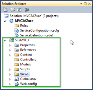 Solution Azure com projeto ASP.NET MVC 3