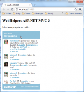 Twitter Search com WebHelpers no ASP.NET MVC 3