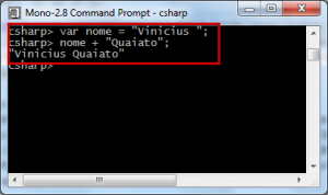 Variáveis no CSharpREPL